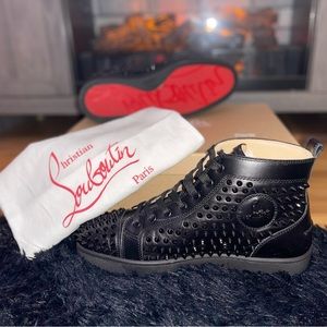 Christian Louboutin High Top Louis Flat Calf/Spikes B049 (5004532) size 44 W53